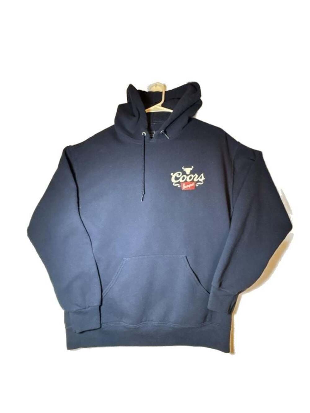 Tee Luv Coors Banquet Rodeo Navy Graphic Hoodie Sweatshirt